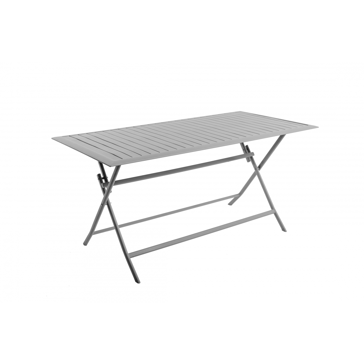 Table Pliante Rectangle Gris Clair  150X75cm - Aluminium