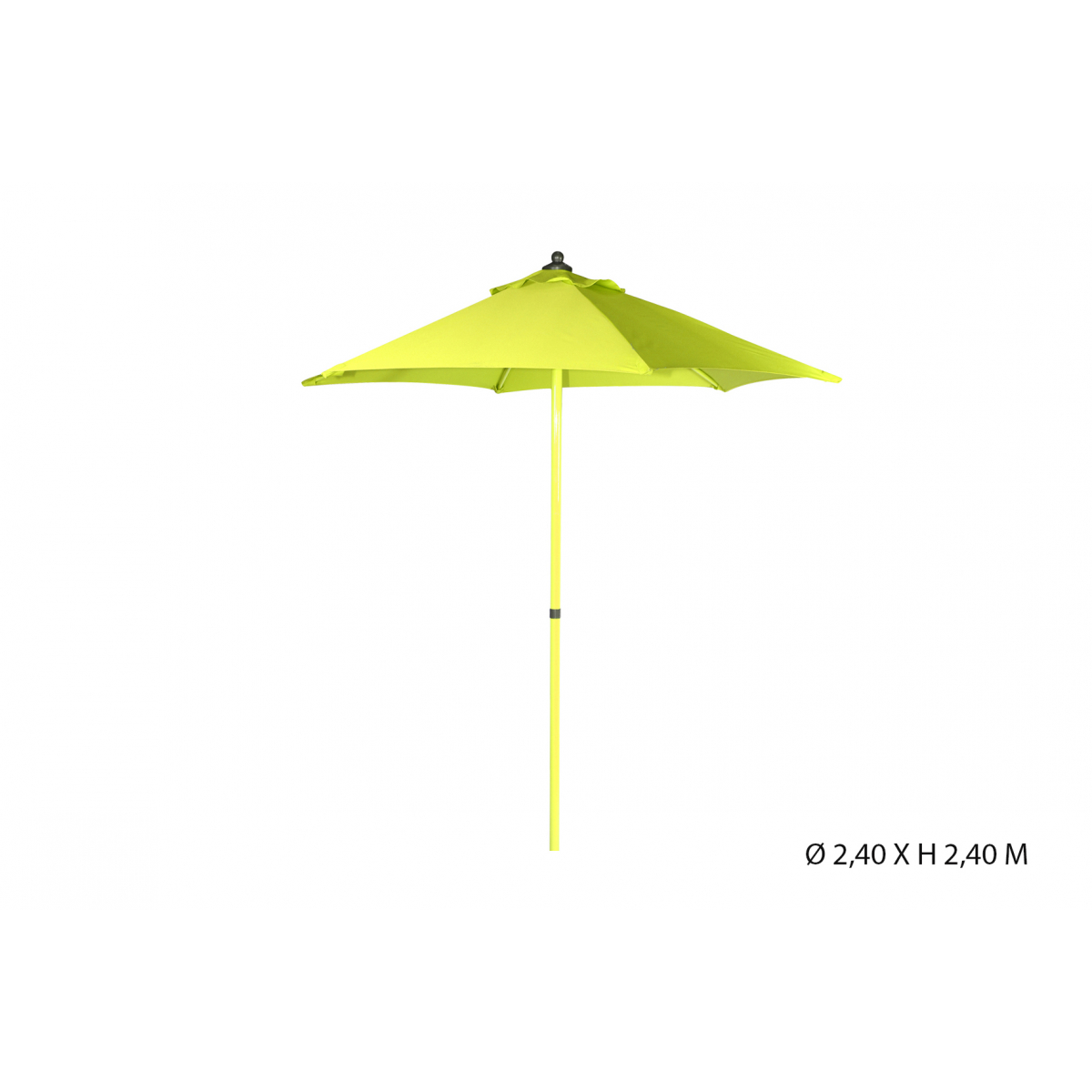 Parasol Droit Inclinable 2.4M Vert Anis - Aluminium