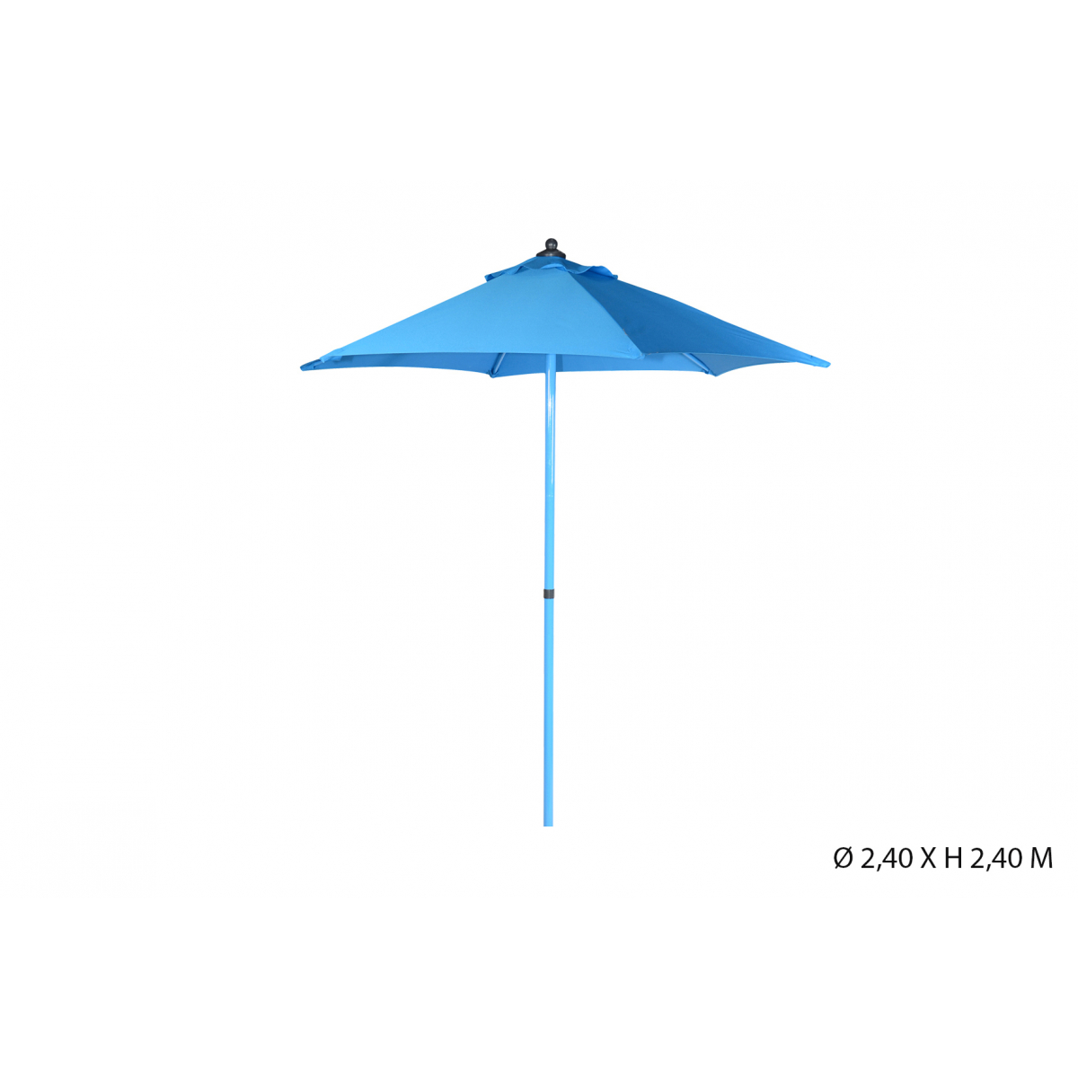 Parasol Droit Inclinable 2.4M Bleu - Aluminium