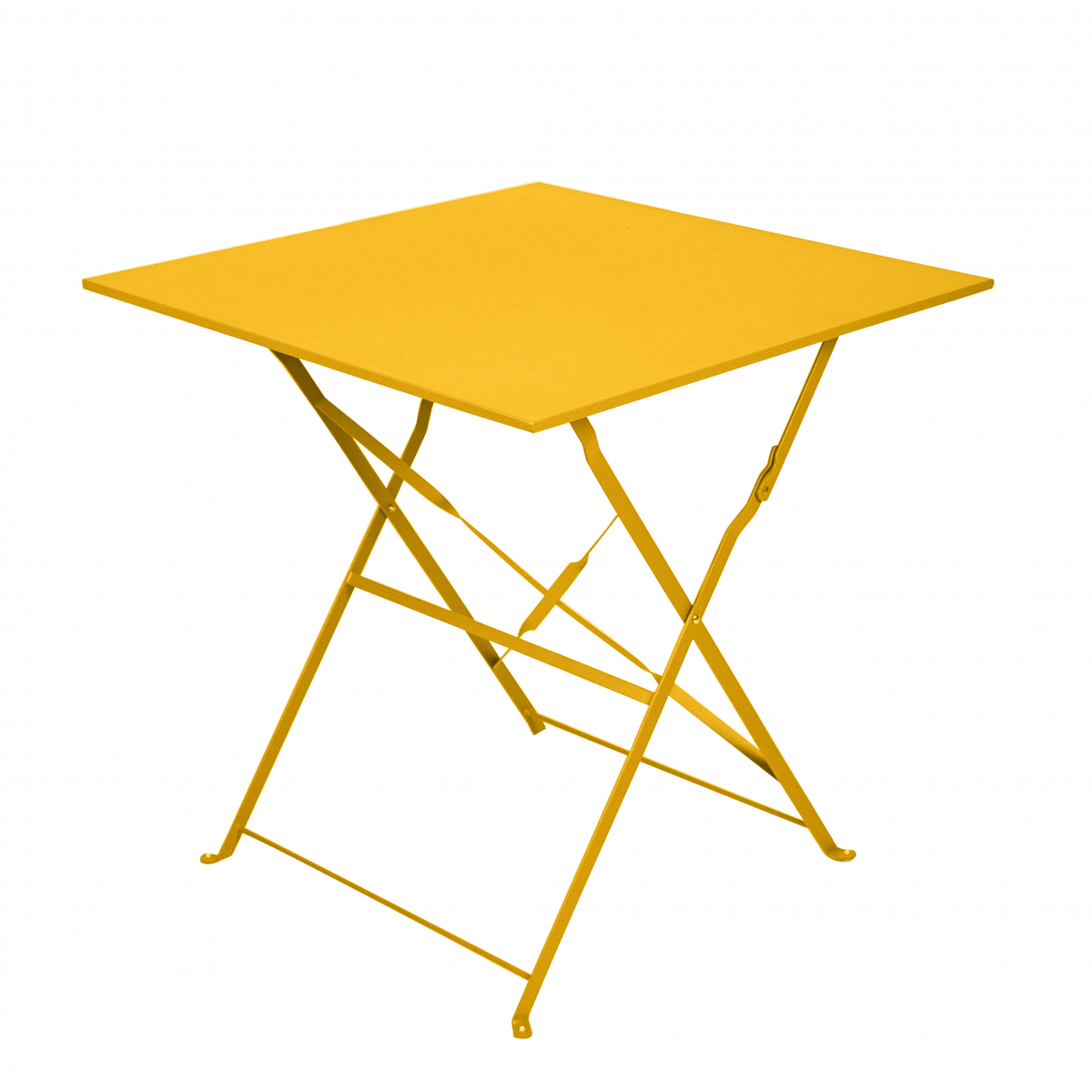 Table Pliante 70x70cm Acier Jaune Solaire "Merida"