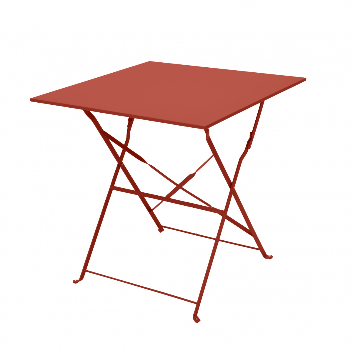 Table Pliante 70x70cm Acier Terracotta "Merida"