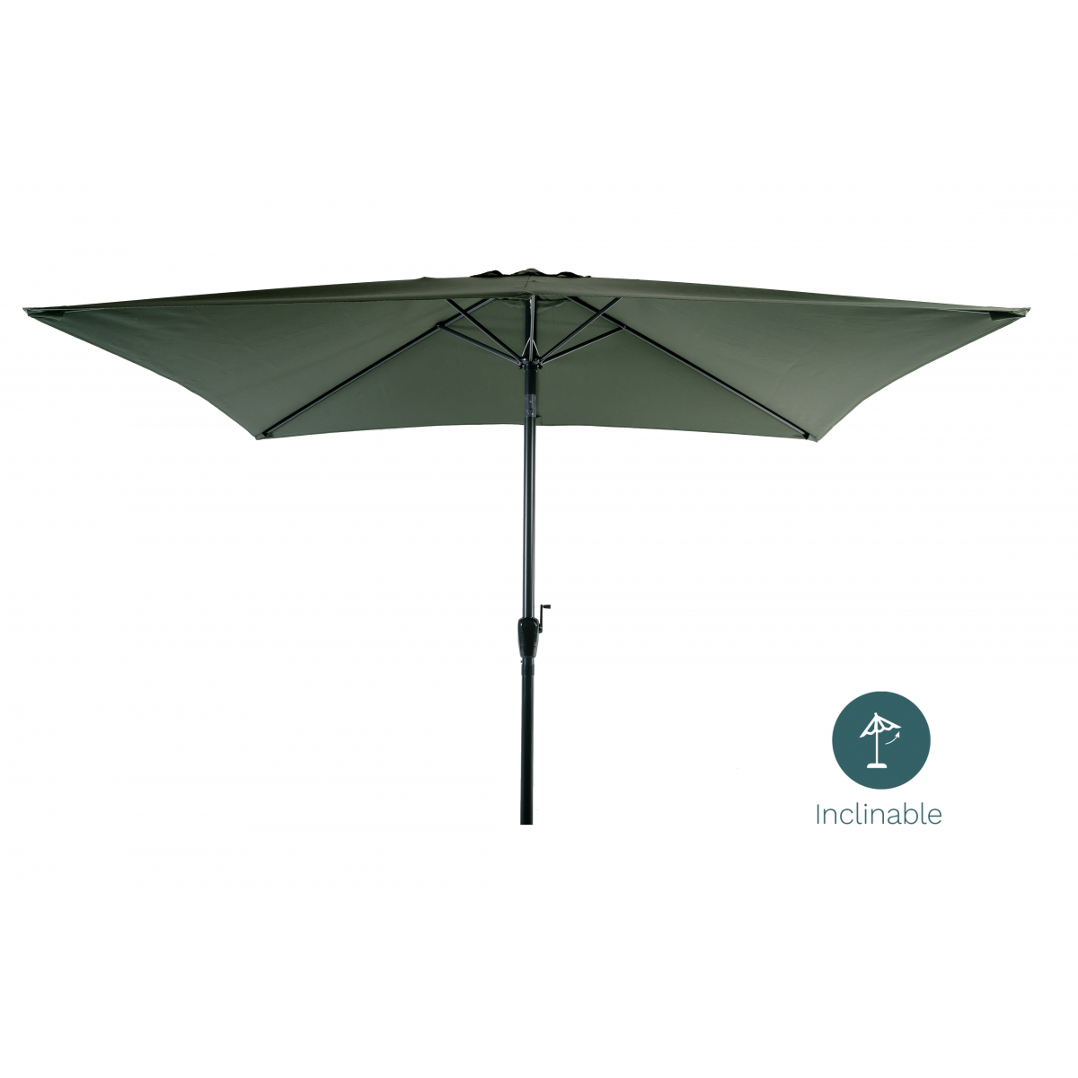 Parasol Rectangulaire Inclinable Kaki 2x3m 38mm - Aluminium