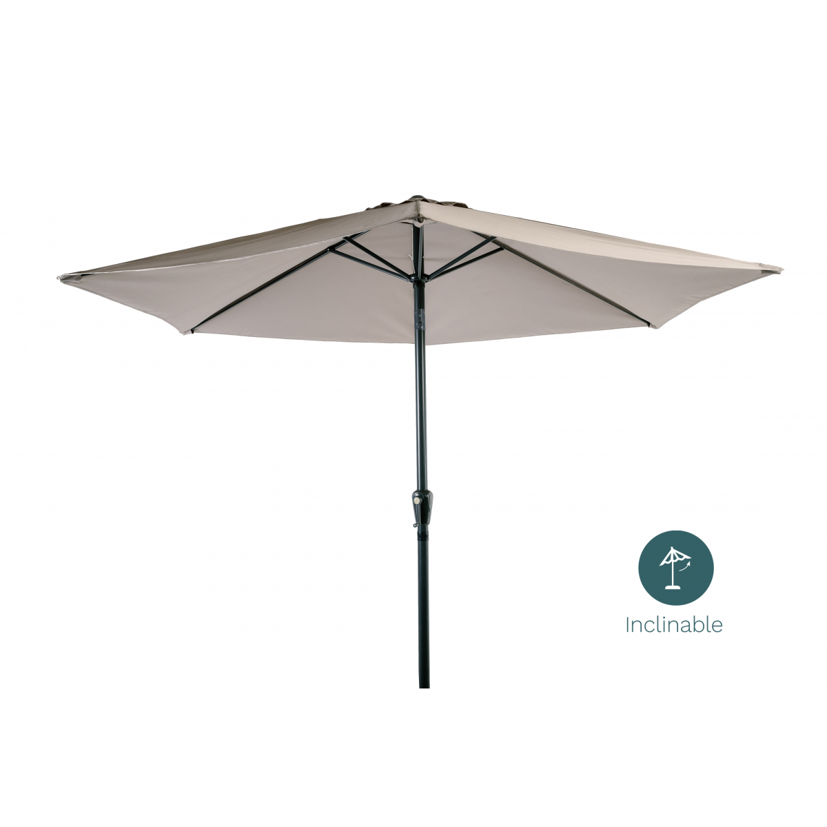 Parasol Inclinable 3M Grège 38mm - Aluminium