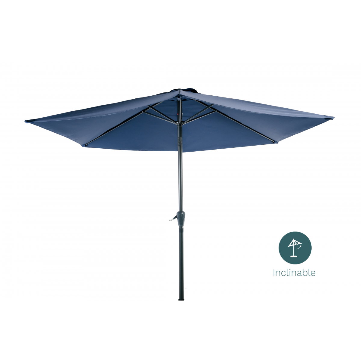 Parasol Inclinable 3M Bleu Marine 38mm - Aluminium