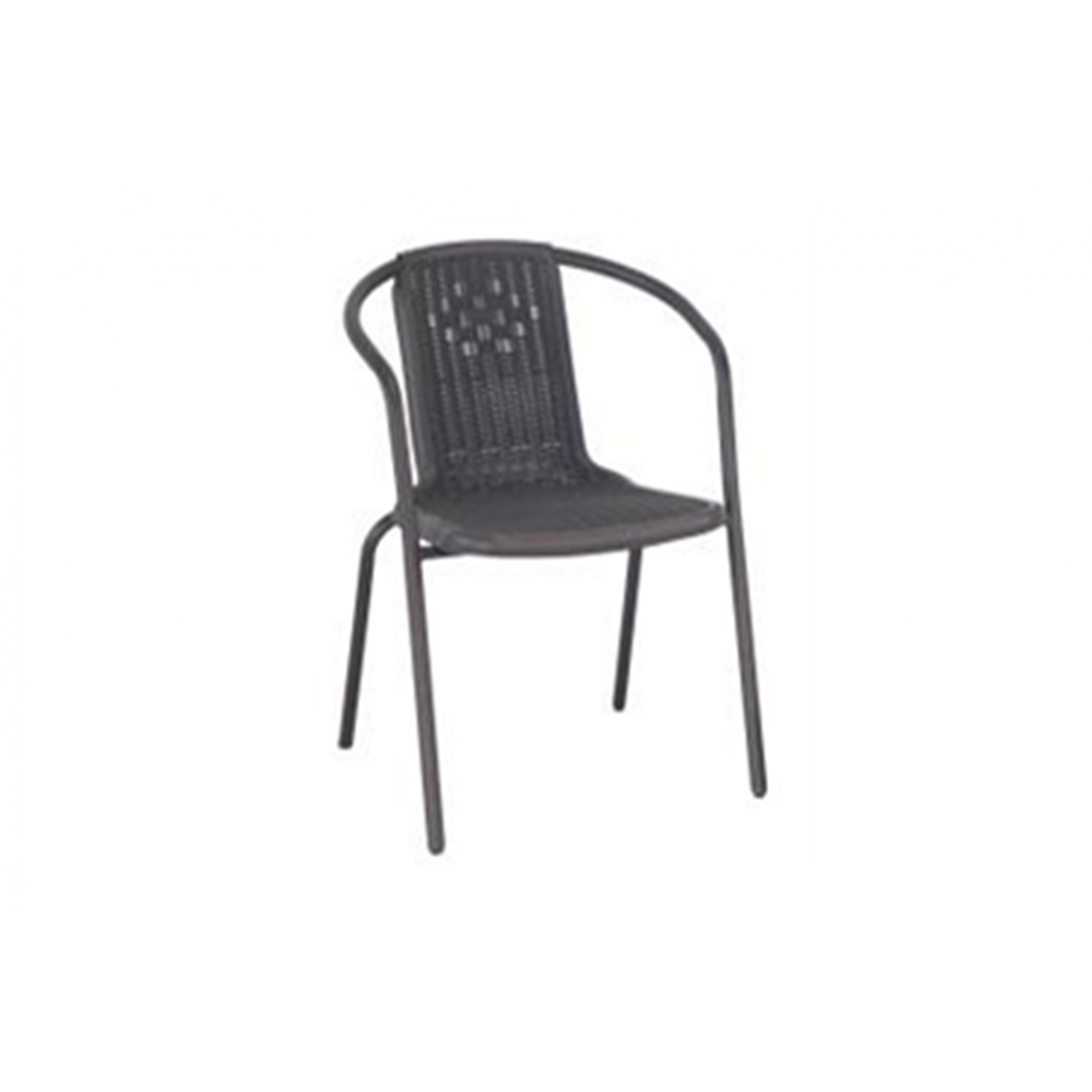 Lot de 4 Fauteuils Gemma Gris Anthracite Polypropylène et Acier