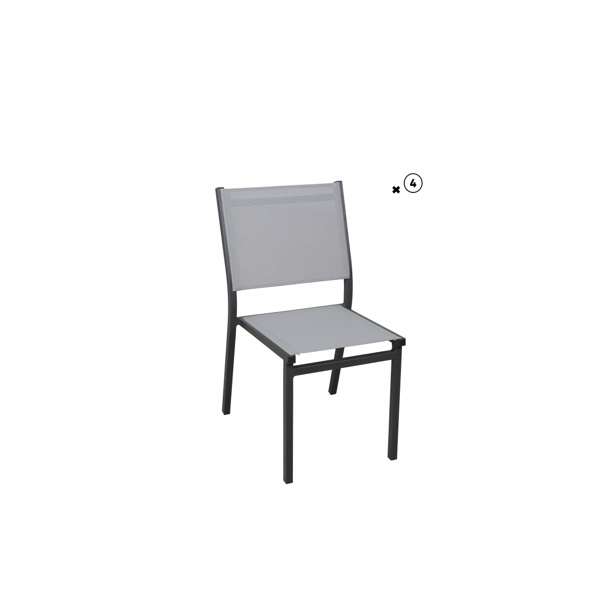 Lot de 4 chaises Sperone Gris Clair Aluminium