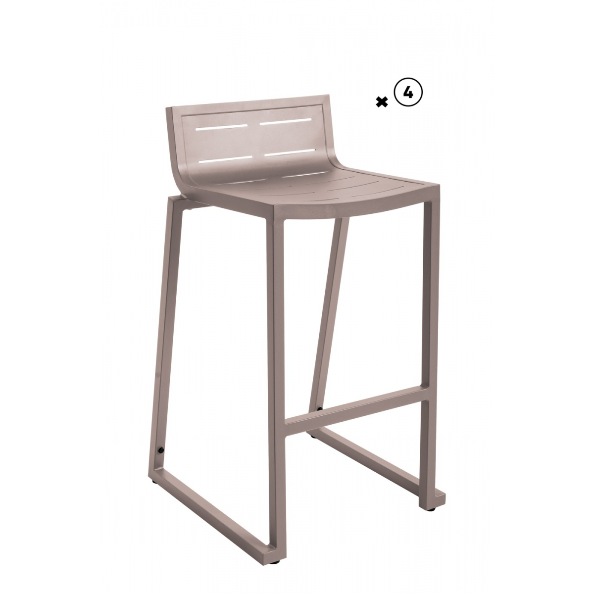 Lot De 4 Tabourets De Bar Inari Muscade - Aluminium