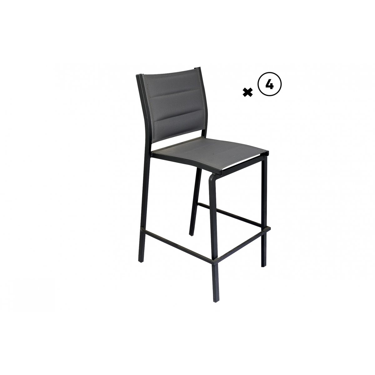 Lot De 4 Tabouret De Bar Texaline Gris Anthracite - Aluminium