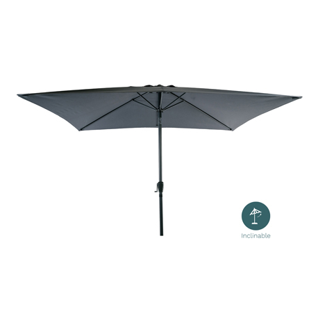 Parasol Rectangulaire Inclinable Gris Anthracite 2x3m 38mm - Aluminium