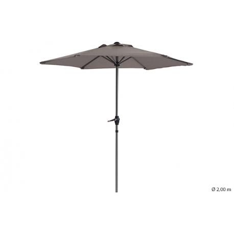 Parasol Droit Rond 2M Gris - Acier