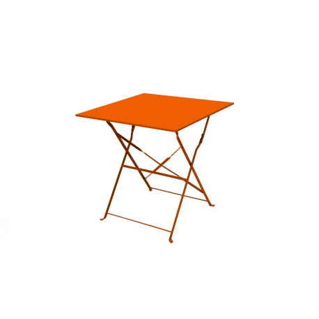 Table Pliante "Cordelia" 70x70cm Acier Mandarine - SUNJOY