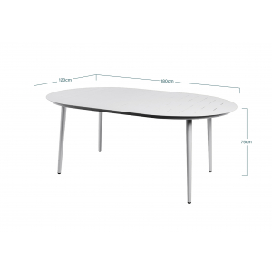 Table Ovale Aluminium Gris...