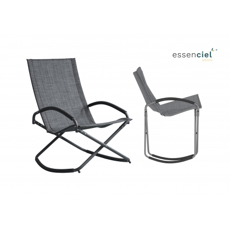 Rocking Chair Pliant En Acier / Texaline Gris