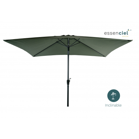 Parasol Rectangle 2X3M Inclinable Mat En Aluminium Gris Anthracite